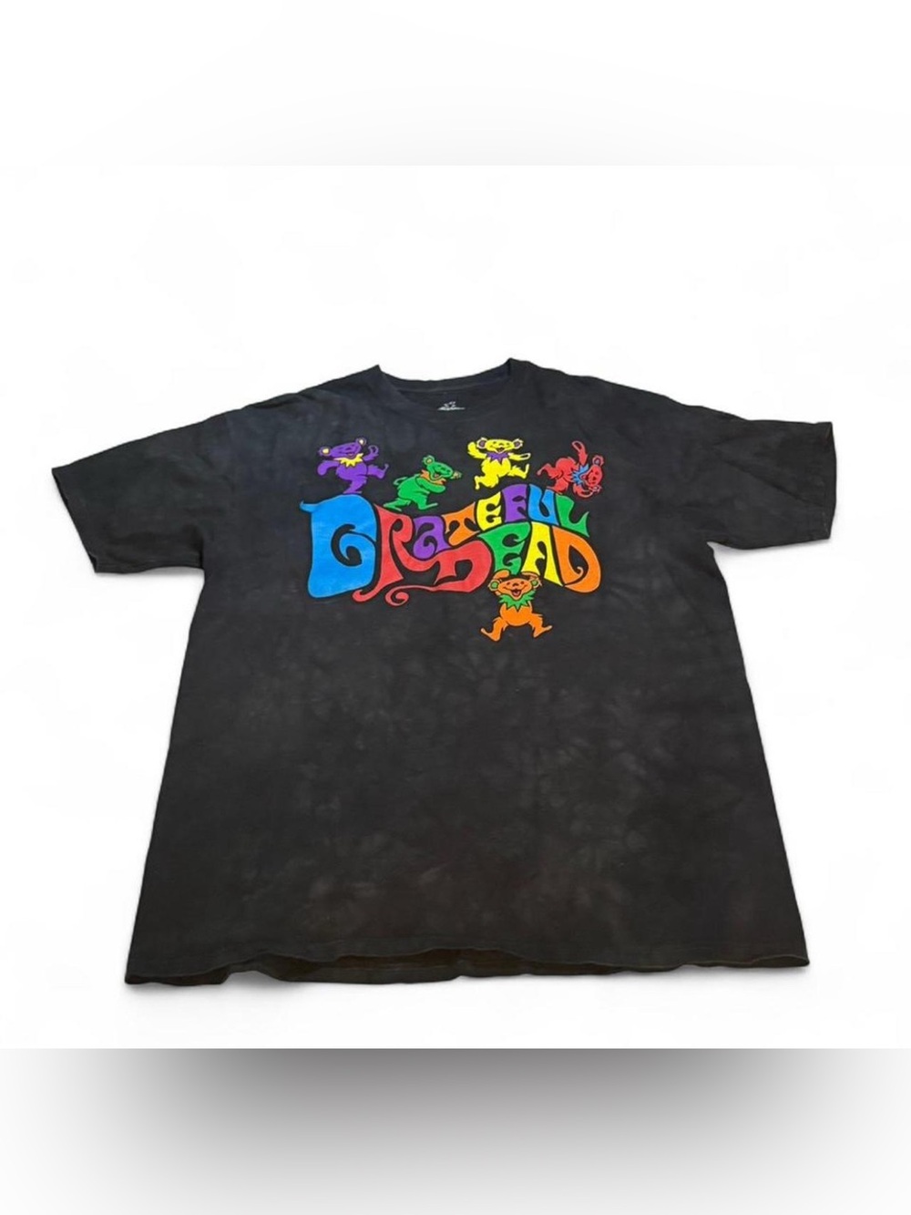 Grateful Dead Retro Black Tie-Dye Logo Tee